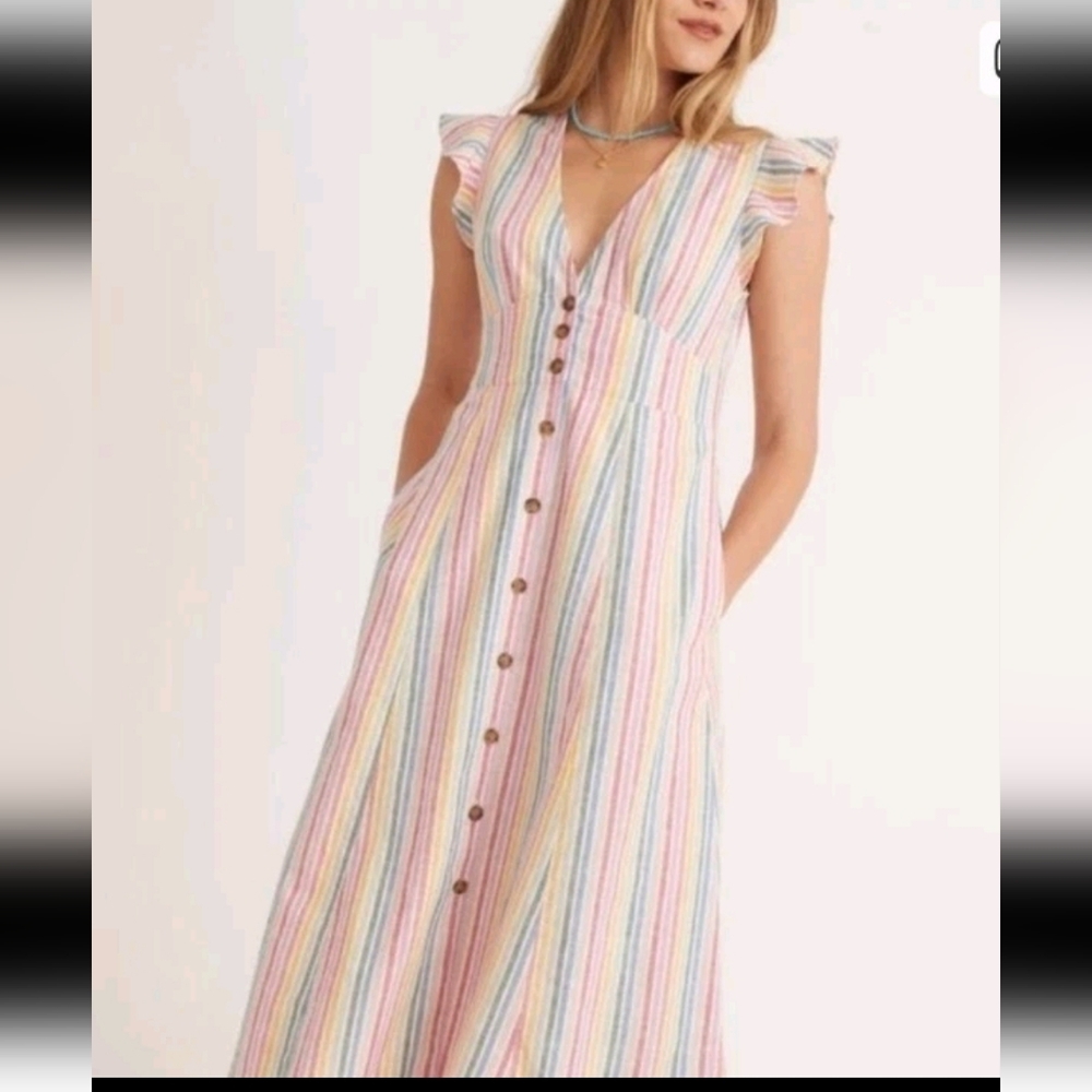 Marine Layer Multicolor Striped Midi Dress